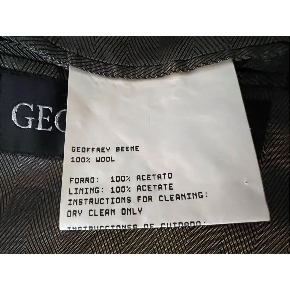 Geoffrey Beene Wool 3 Button Suit Jacket Classic Business Sport Coat 43L